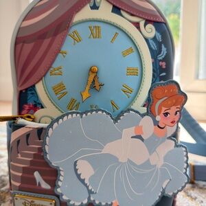 Disney Cinderella Clock Crossbody Bag in Light Blue, Gold and Pink